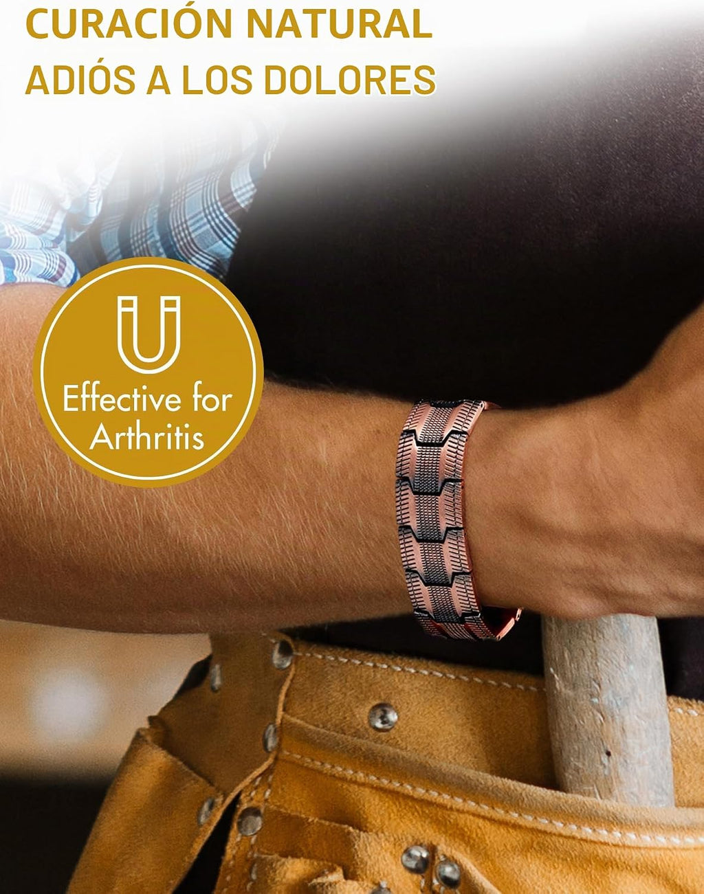 Pulsera de cobre para hombre Feraco, 3 veces más fuerte, pulseras m...