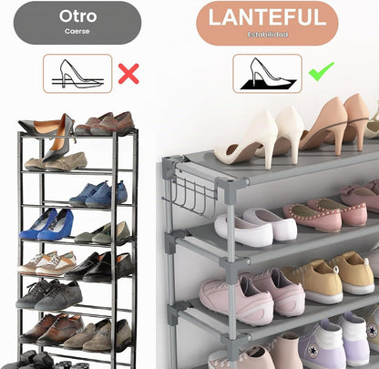 LANTEFUL Zapatero de 10 niveles, 50 pares, organizador de zapatos a...