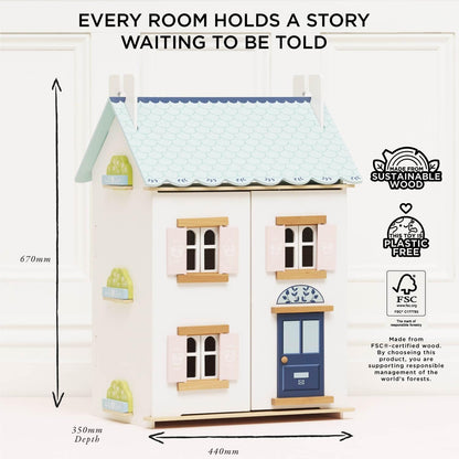 Le Toy Van \u2013 Casa de Muñecas de Madera Blue Belle | Juego de C...
