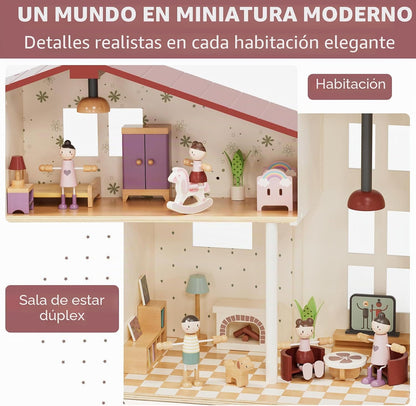 Lehoo Castle Casa de muñecas de madera para niñas, casa de muñecas...