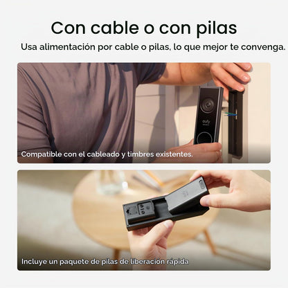 eufy Security Kit de timbre de video E340 con timbre, 2K FHD | Sin...
