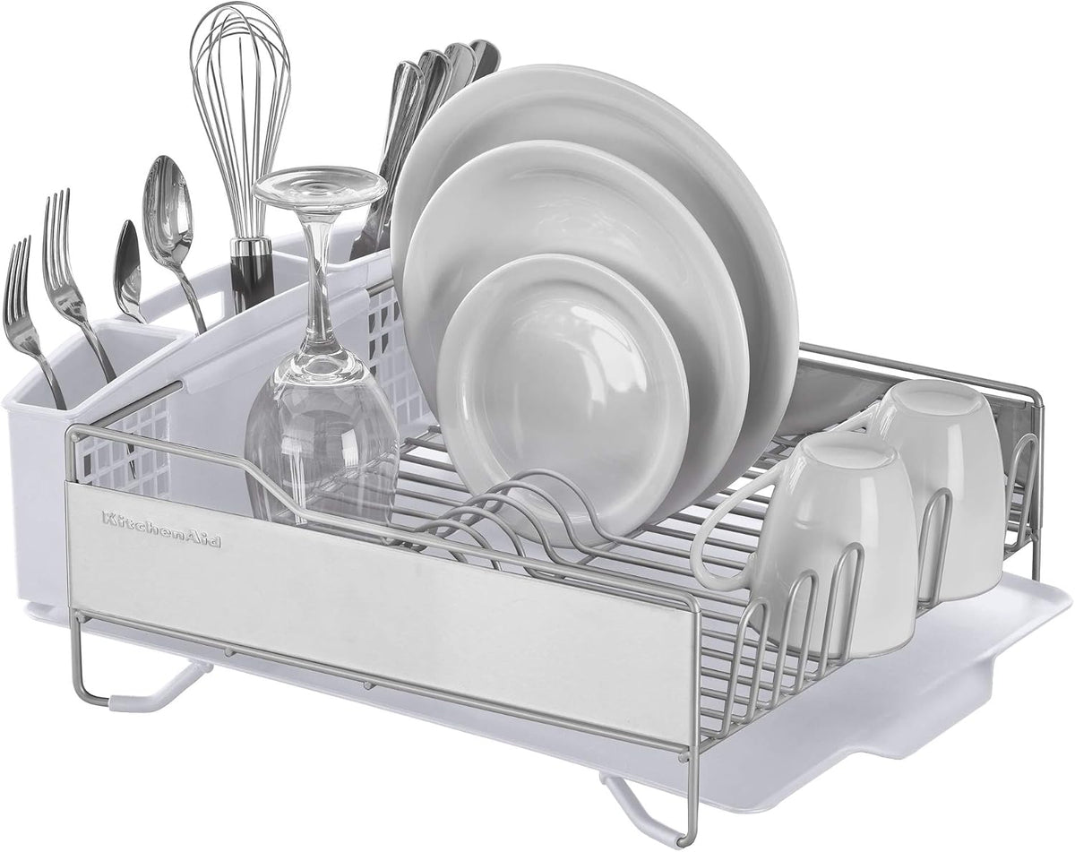 KitchenAid Escurridor de platos completo de acero inoxidable, tamañ...