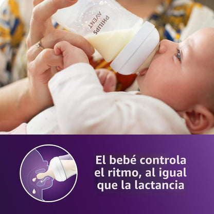 Philips Avent Biberones naturales, flujo medio, 9 onzas, sin BPA, p...