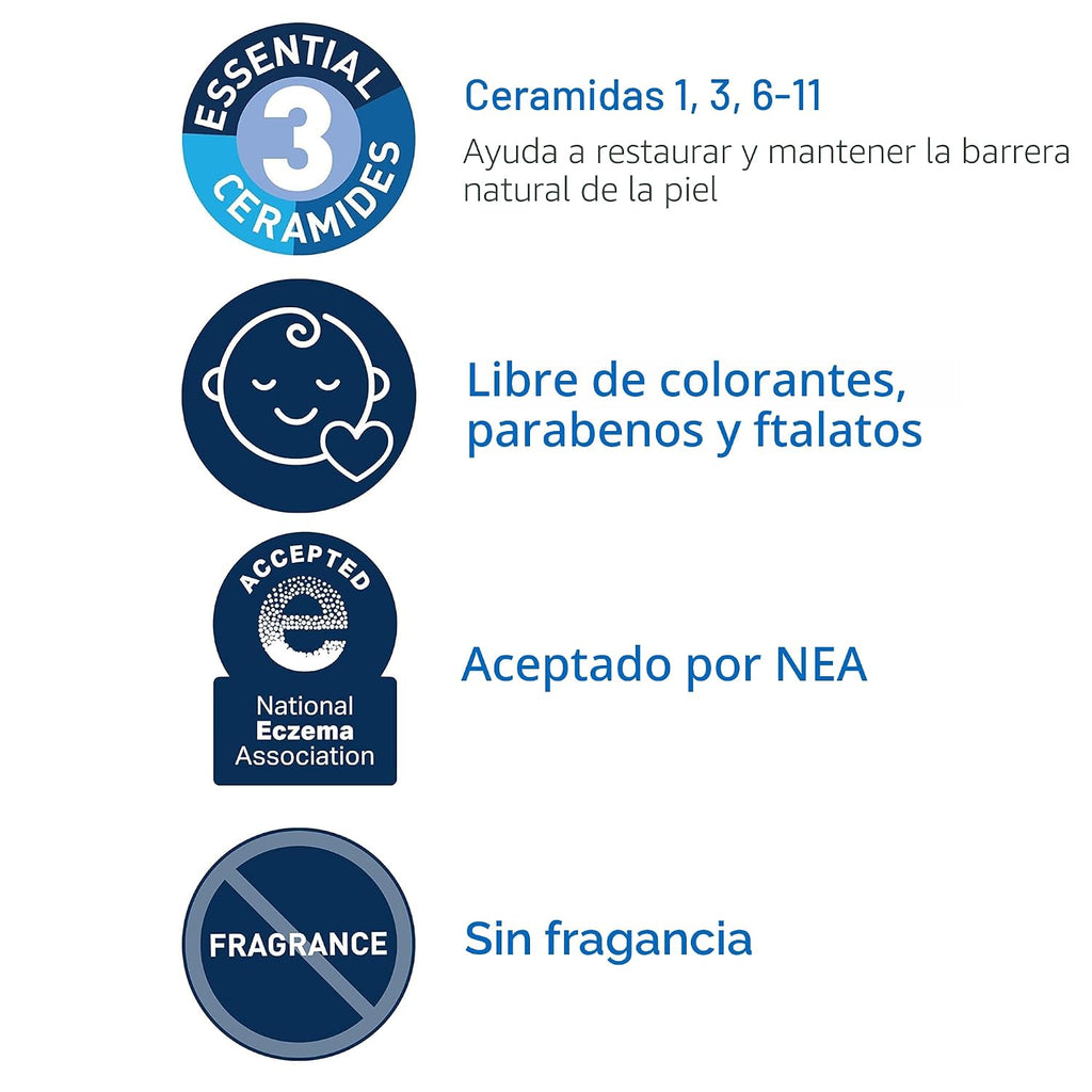 CeraVe Juego de baño para bebé, lavado y champú de 8 onzas + loción...