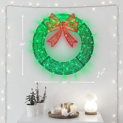 Corona de Navidad Iluminada para Decoraciones Exteriores, Corona de...