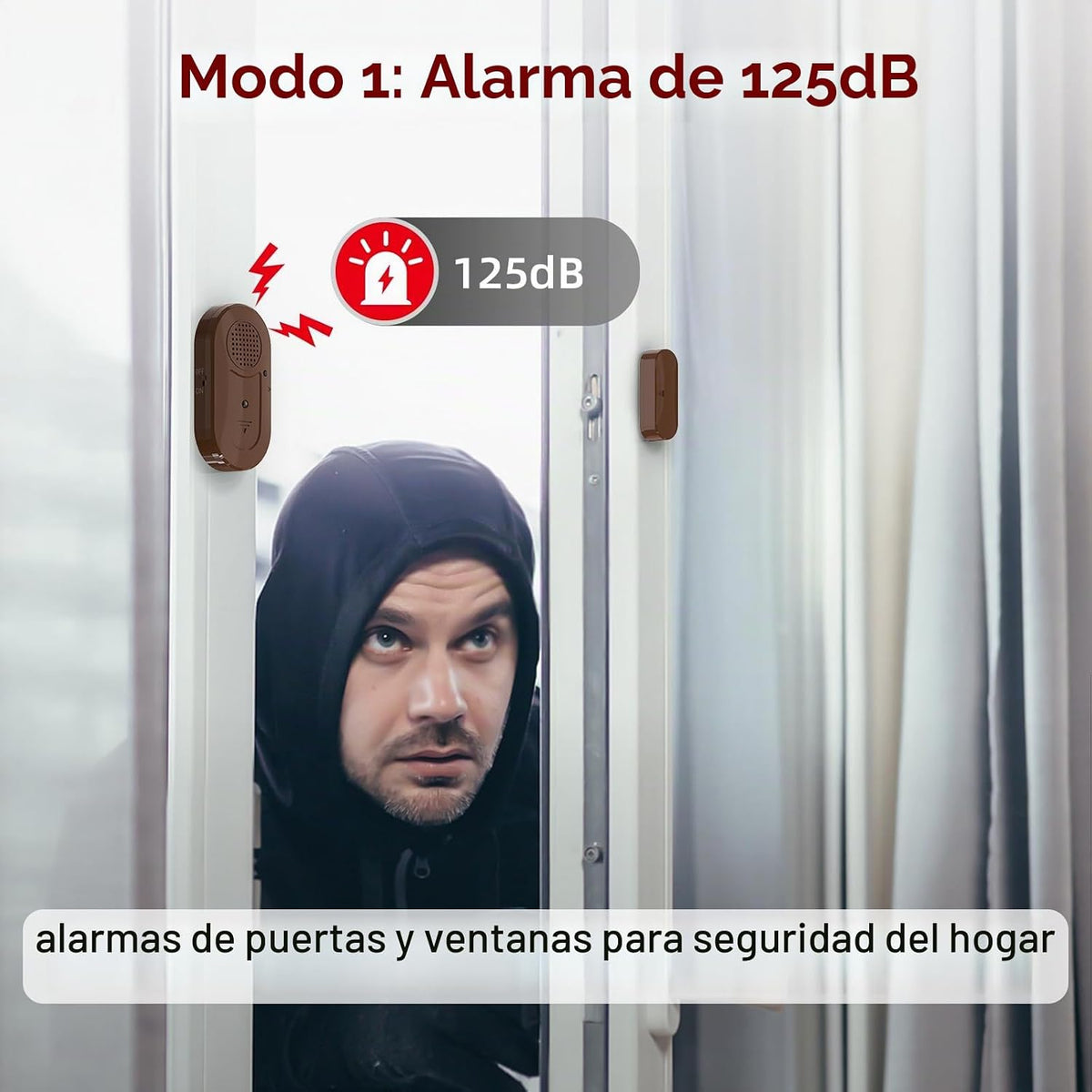 Sanjie Sensores de alarma para puerta y ventana, paquete de 5, 125d...
