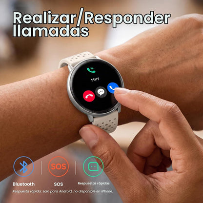 Reloj inteligente para hombres y mujeres, GPS integrado, pantalla A...