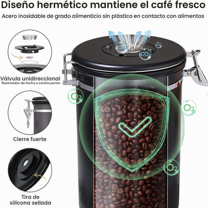 Recipiente de café Veken, 39 oz, 2,2 libras, recipiente hermético g...