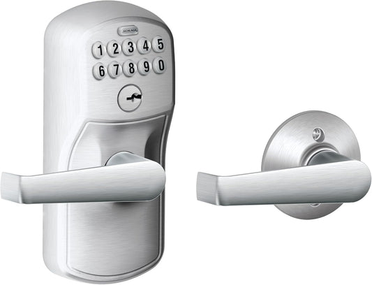 Schlage Cerradura de teclado electrónico, manija de palanca, borde...