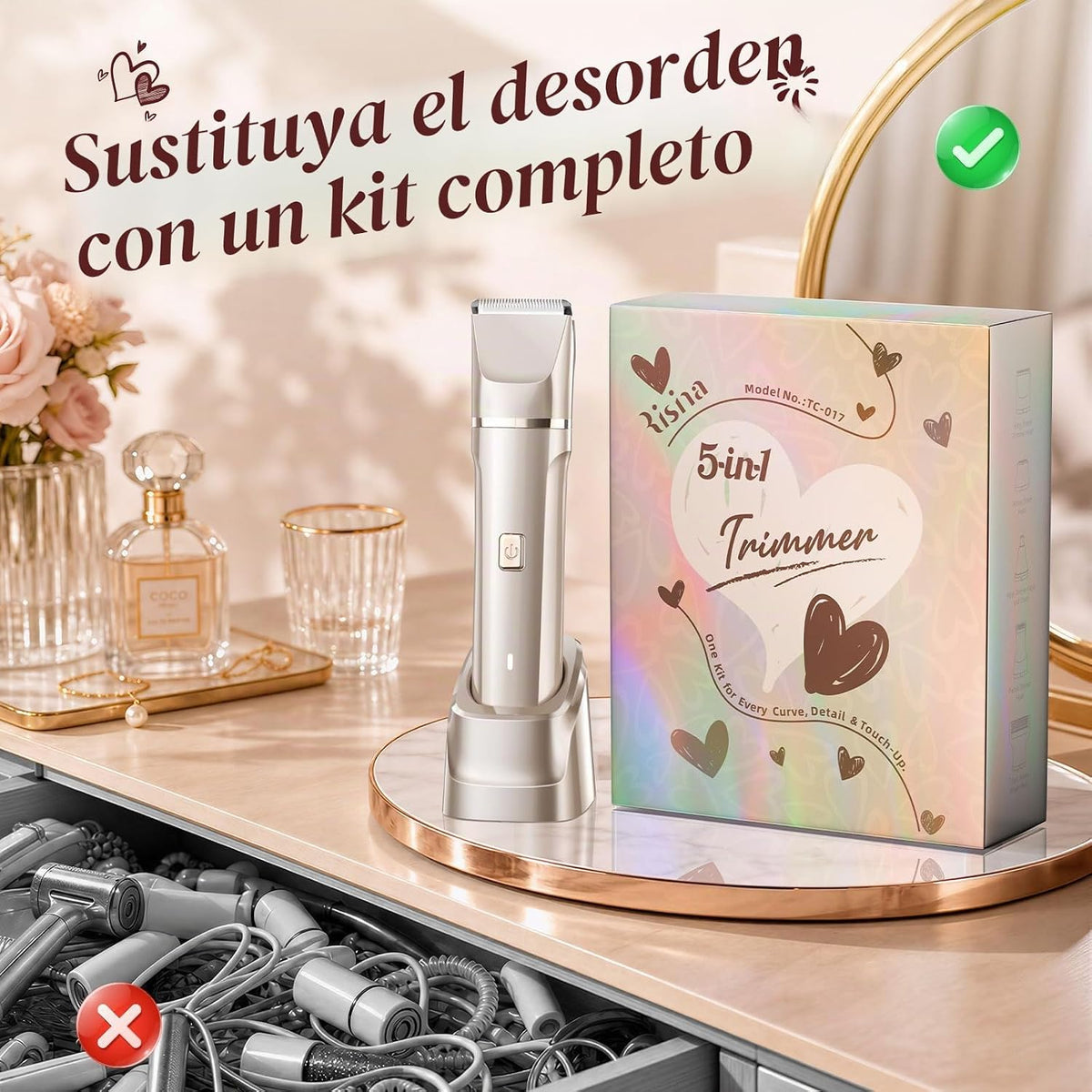 Risina - Recortadora de bikini 5 en 1 para mujer, regalos de cumple...