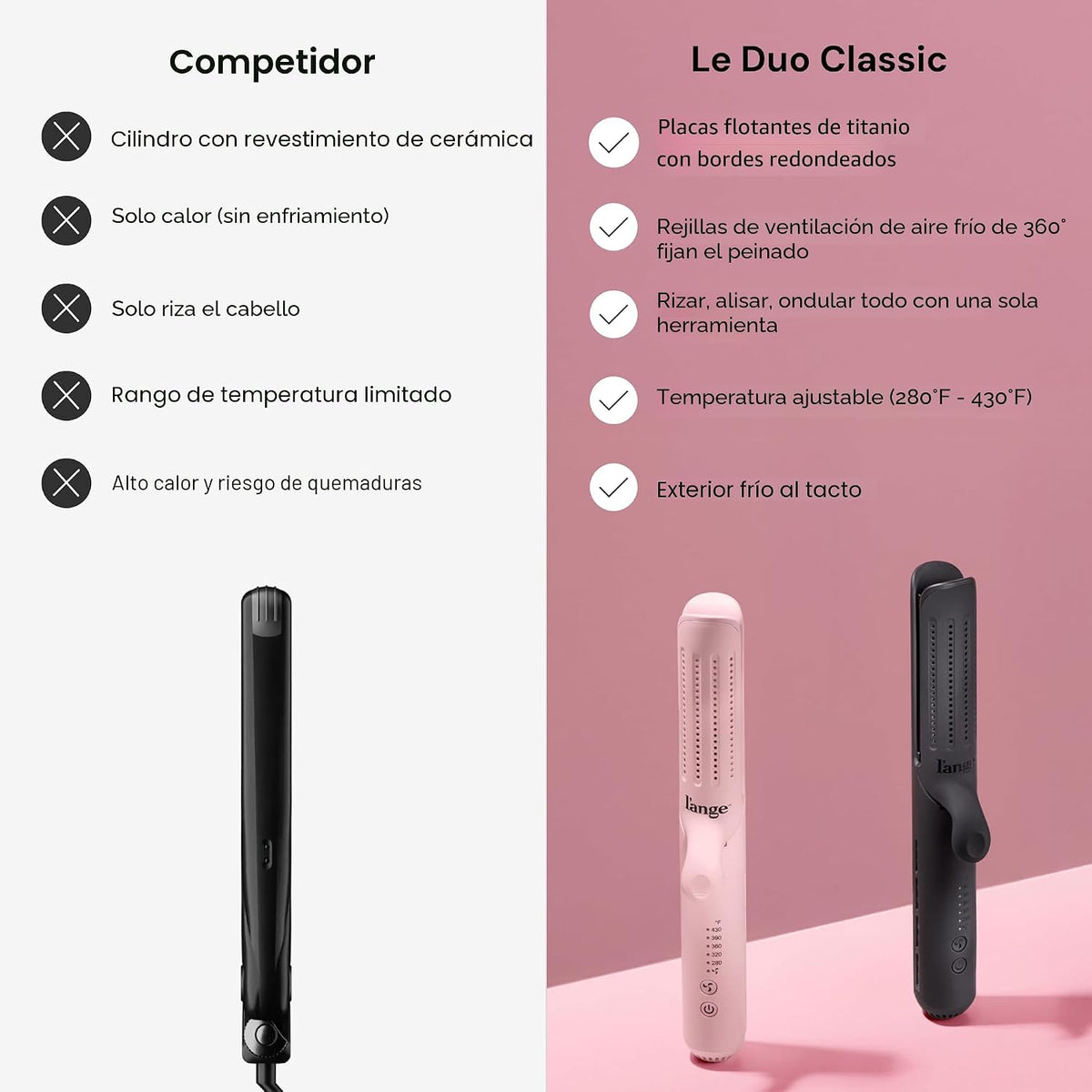L'Ange Hair Le Duo - Moldeador de flujo de aire estándar de 360...