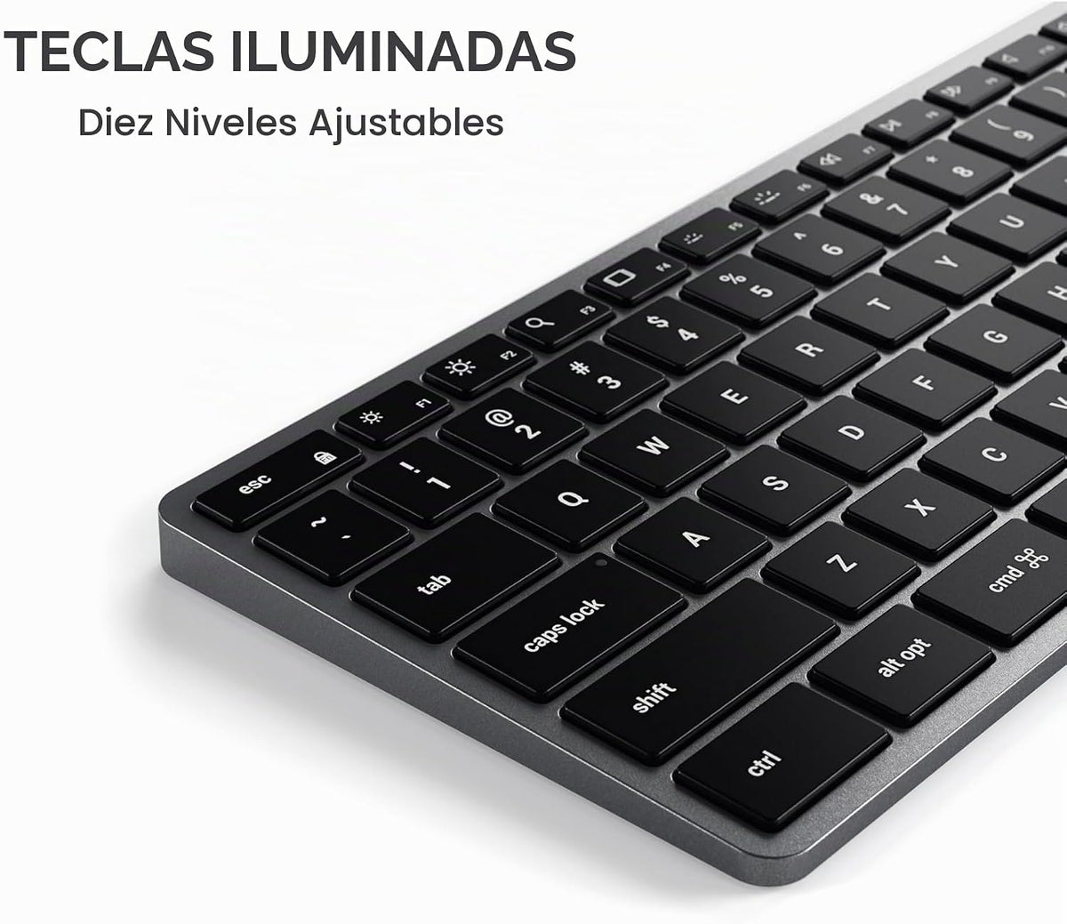 Teclado retroiluminado Bluetooth Satechi Slim X3, sincronización mu...