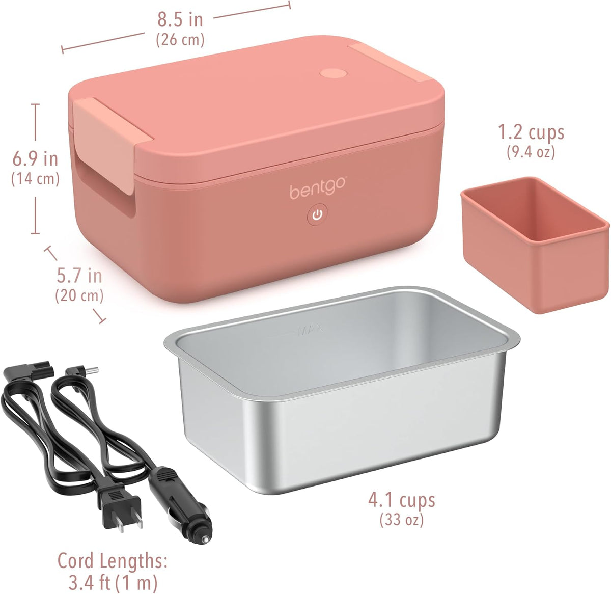 Bentgo Heat - Fiambrera eléctrica - Calentador de alimentos portáti...
