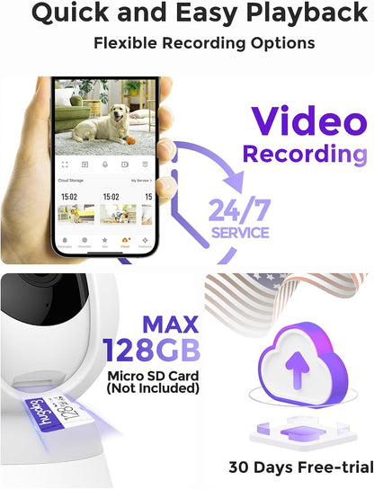 Hugolog Cámara de Seguridad Interior Pan\/Tilt 3K 5MP con Enfoque A...