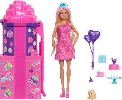 Barbie Muñeca y accesorios Rise &amp; Surprise, serie de cumpleaños...