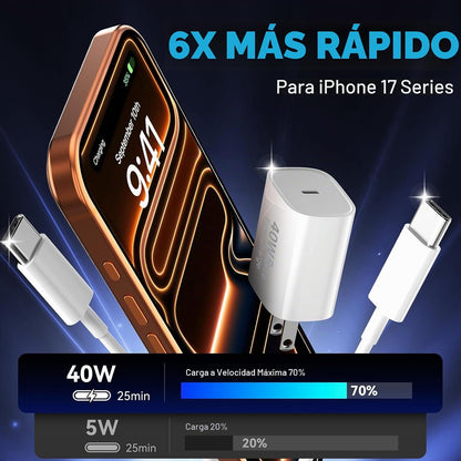Cargador Pro Max para iPhone 18, 17, 16, carga rápida, cargador USB...