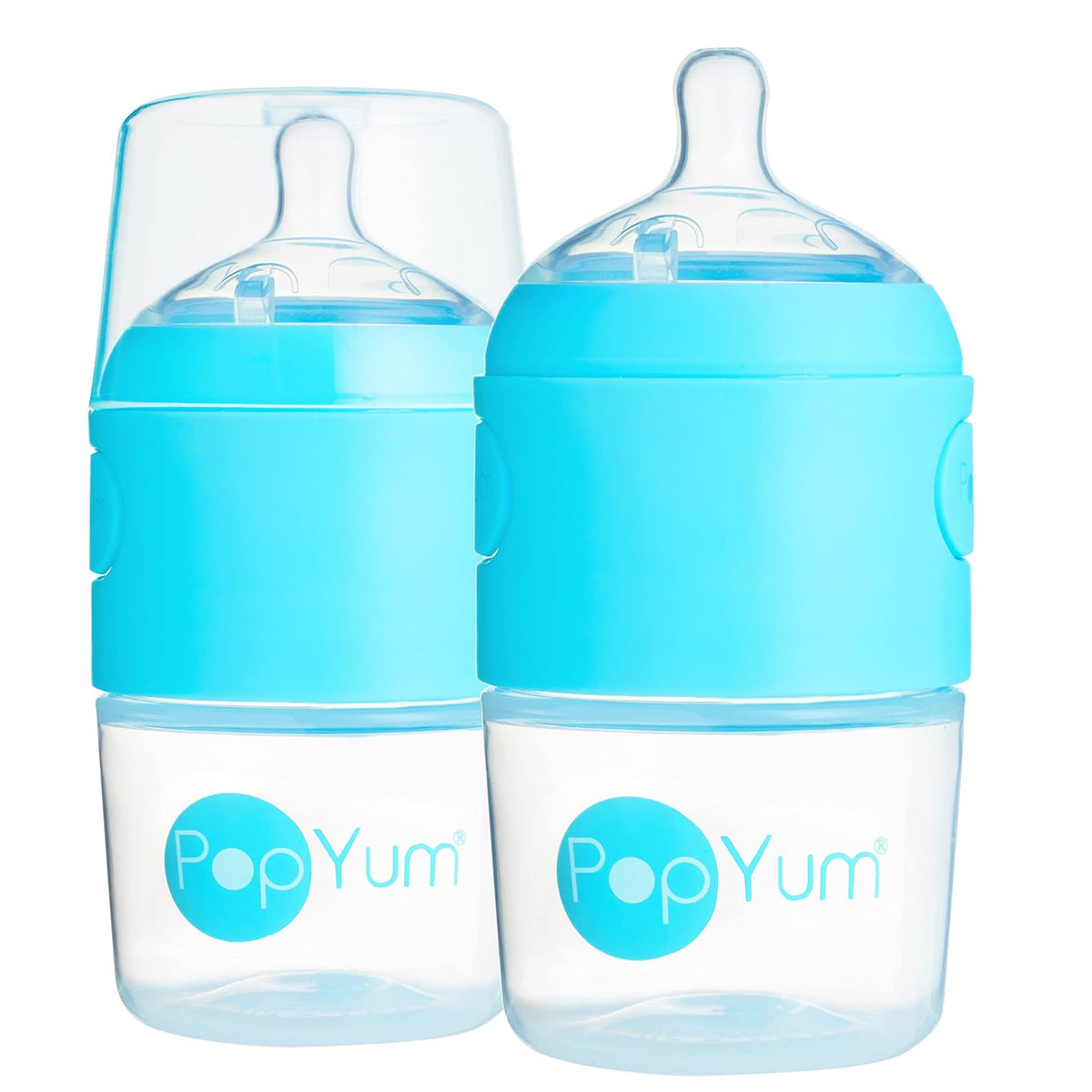 PopYum biberones azules anticólicos de 5 oz para hacer fórmula, paq...