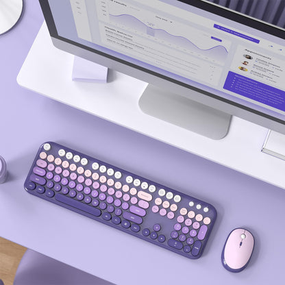 MOFII Combo de teclado y mouse inalámbricos, juego de teclado y mou...