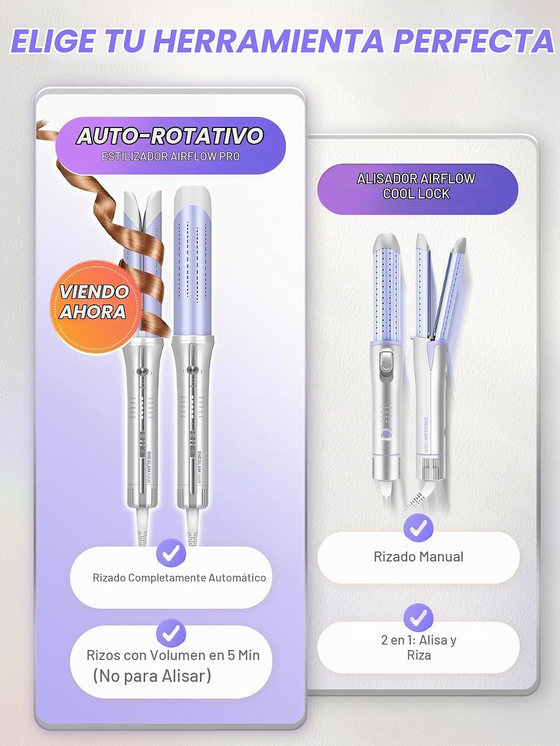 SHEGLAM One Touch Airflow Styler Pro - Tecnología de aire frío 3.0...