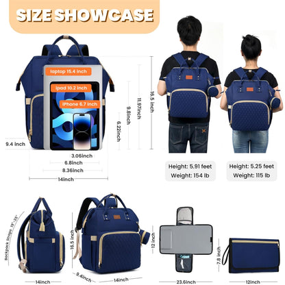 ROSEGIN Mochila para pañales con cambiador, funda para chupete, bol...