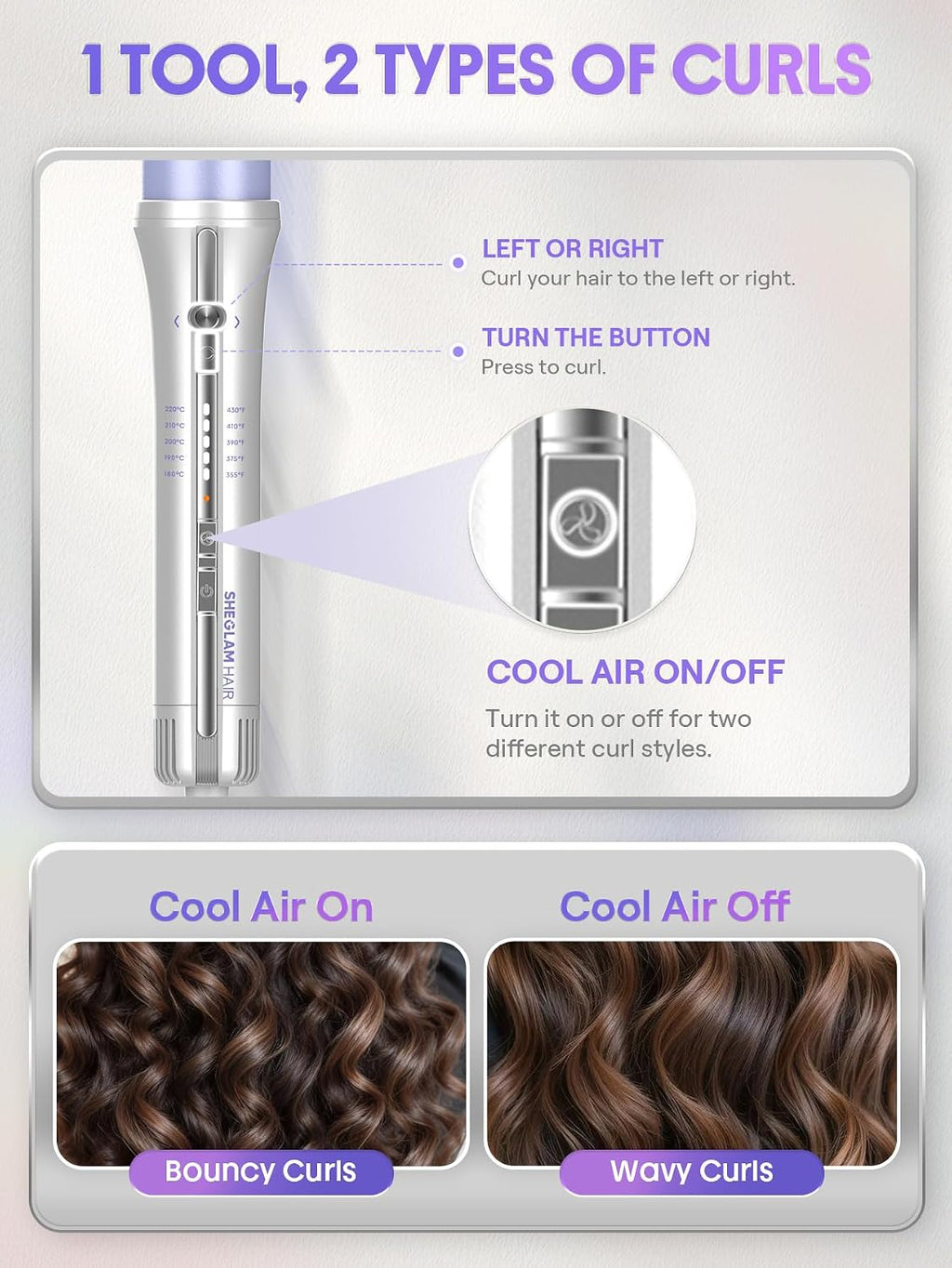SHEGLAM One Touch Airflow Styler Pro - Tecnología de aire frío 3.0...