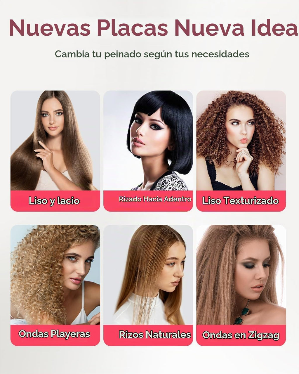 Santiway Crimpadora de cabello para mujer, juego de plancha de pelo...