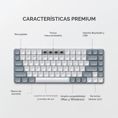 Satechi SM1 - Teclado mecánico 75% para Mac y Windows, teclado Blue...