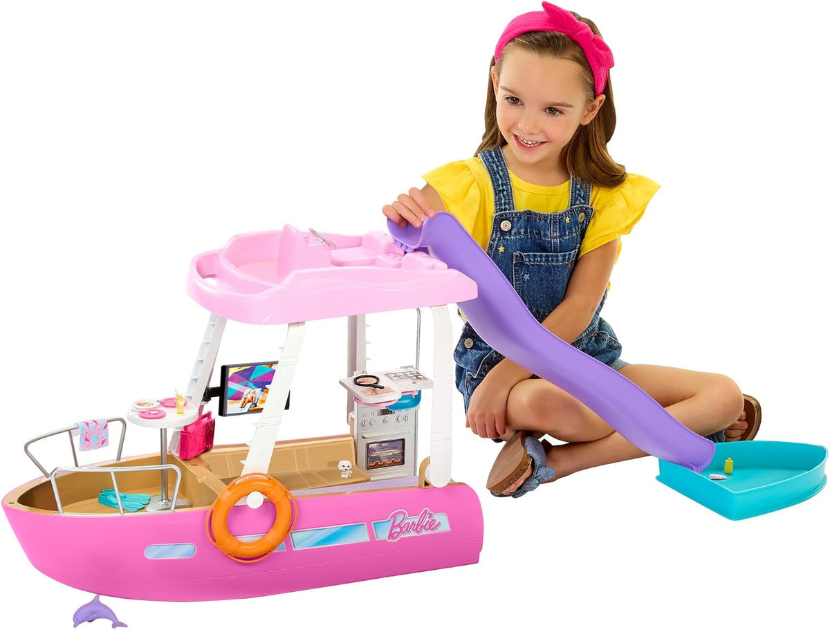 Barbie Barco con piscina y tobogán, el juego Dream Boat incluye más...