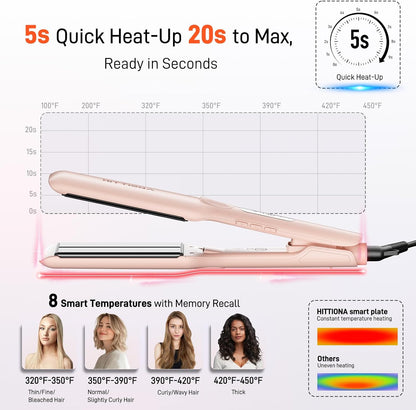 Plancha de pelo de cerámica de 1.75 "para mujeres, plancha plan...