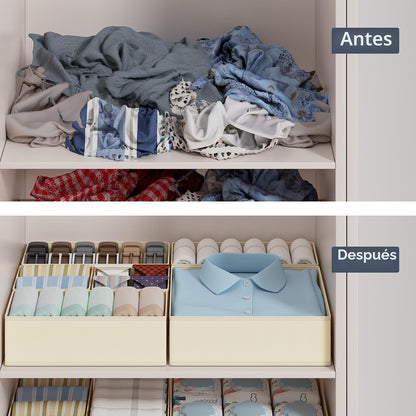 DIMJ Organizador de cajones para almacenamiento de ropa, paquete de...