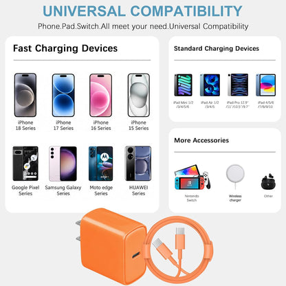 Cargador de carga rápida para iPhone 18, 17, 16, 15, paquete de 3 u...