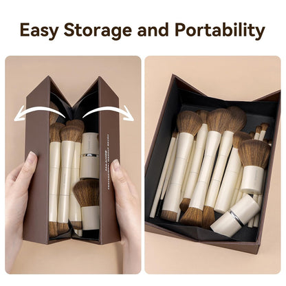 MAANGE 20 brochas de maquillaje con caja de regalo, férulas de alum...