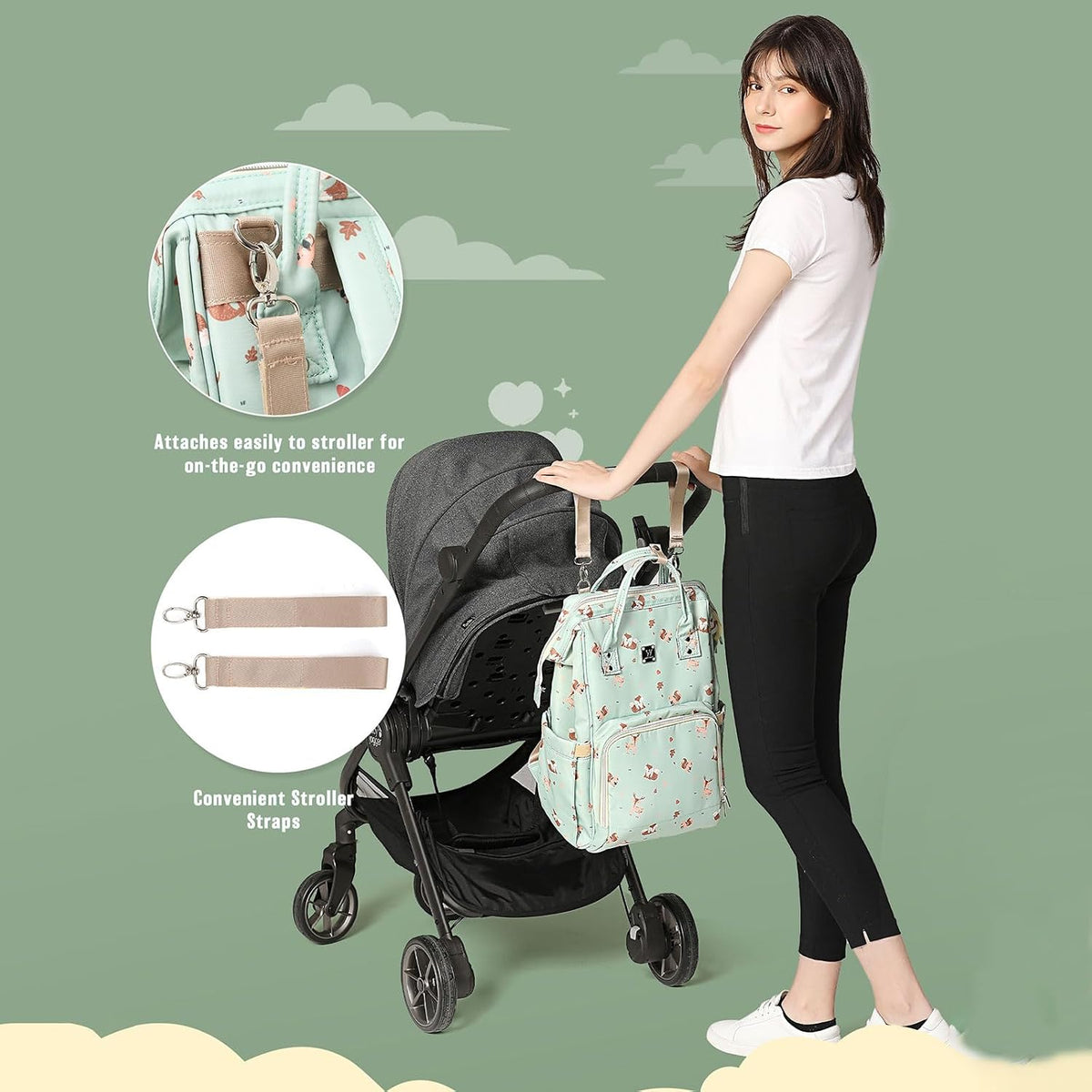 Mochilas de pañales para mamá papá bolsa de cuidado del bebé matern...