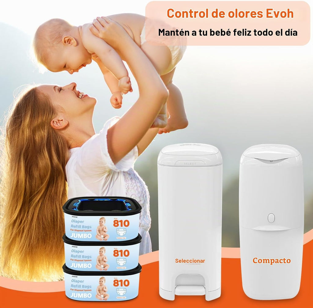 Bolsas de eliminación cuadradas jumbo compatibles con cubos compact...
