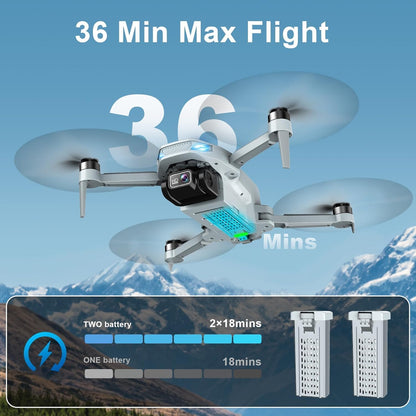 Drone 2K con cámara para adultos y principiantes, mini dron con 2 b...