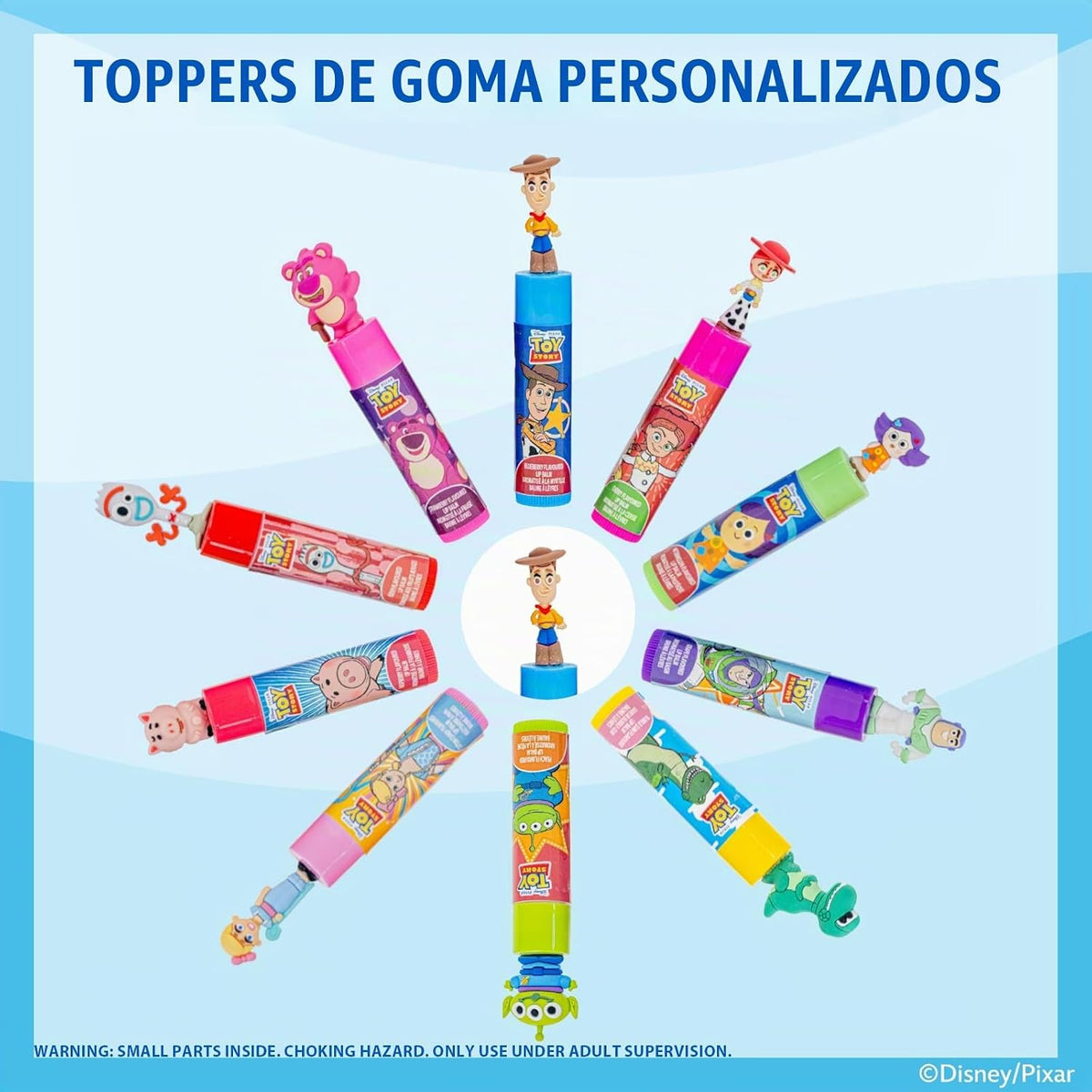 Toy Story - Juego de bálsamo labial, 10 piezas con adornos 3D extra...