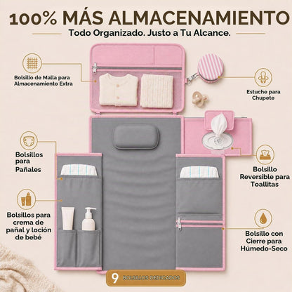 Cambiador de pañales portátil, grande, impermeable, cambiador de vi...