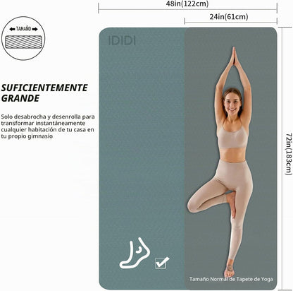 Esterilla grande de yoga de 8 mm (6' x 4') - Extra larga y...