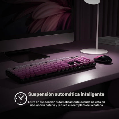 MOFII Combo de teclado y mouse inalámbricos, tamaño completo 2.4G,...
