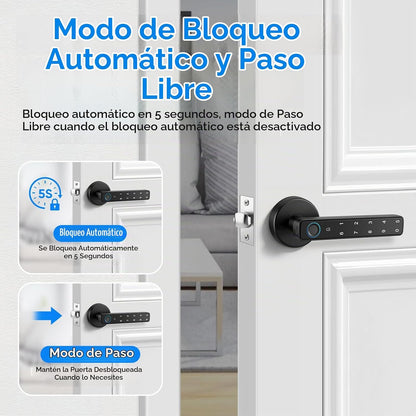 Cerradura de puerta inteligente con perilla, cerraduras de puerta d...