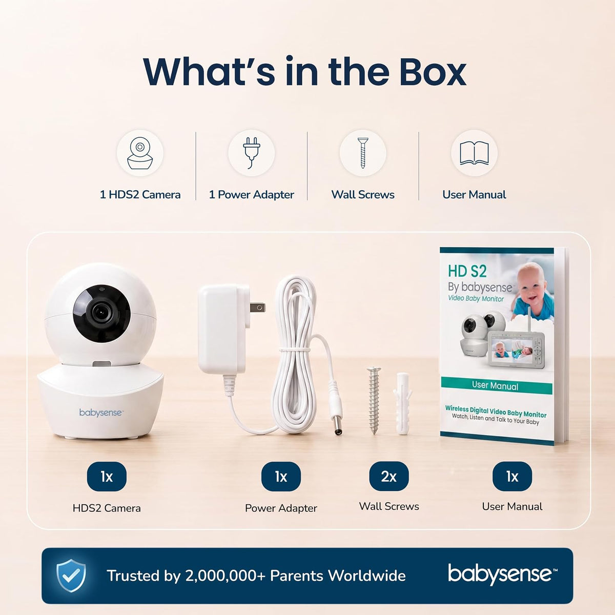 Babysense Cámara complementaria de repuesto para monitor de bebé HD...