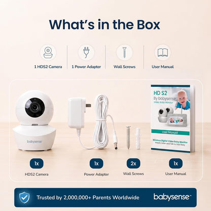 Babysense Cámara complementaria de repuesto para monitor de bebé HD...