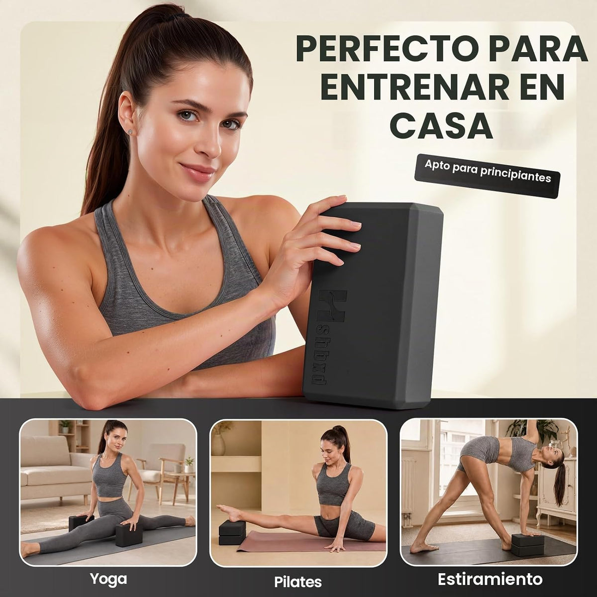 2 bloques de yoga, espuma EVA de alta densidad, antideslizante, 9 x...