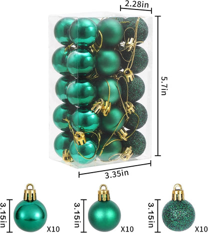 Adornos de bola de Navidad de 30 quilates, decoración de árbol de N...