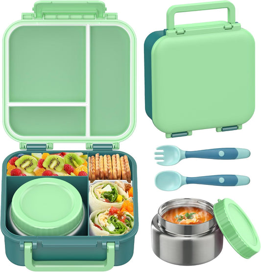 Lonchera Bento para niños con termo de 9 onzas, recipientes de almu...