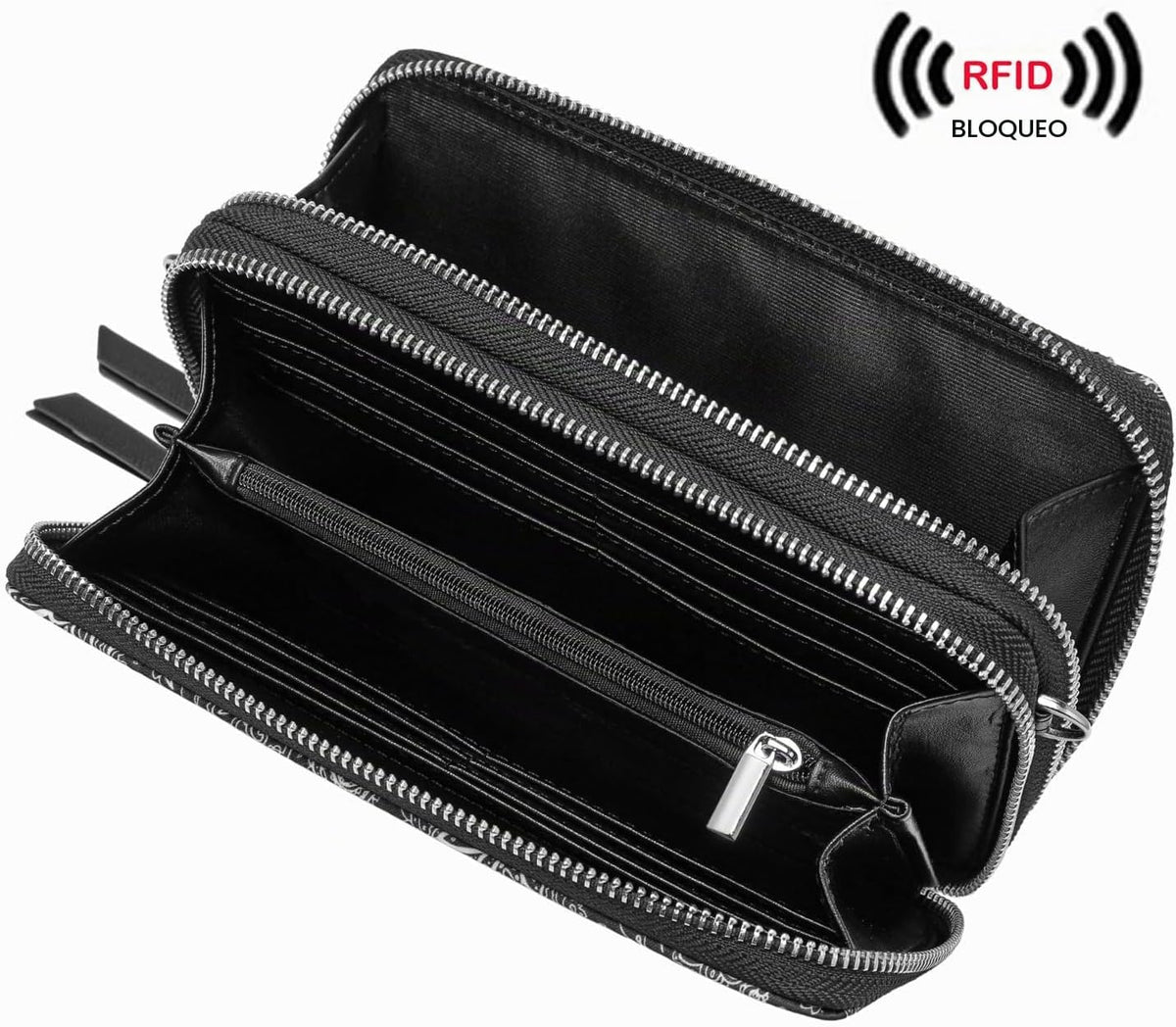 Lanyani Cartera Cruzada RFID con Correa de Muñeca y Bolsillo para T...