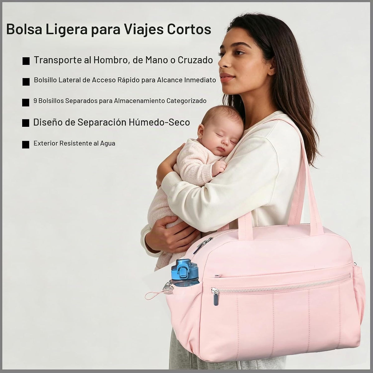 MZTUE Bolso mediano para pañales, bolso de hombro y cruzado para mamá