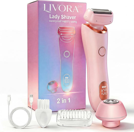 Livora - Afeitadora eléctrica para mujer, maquinilla de afeitar ina...