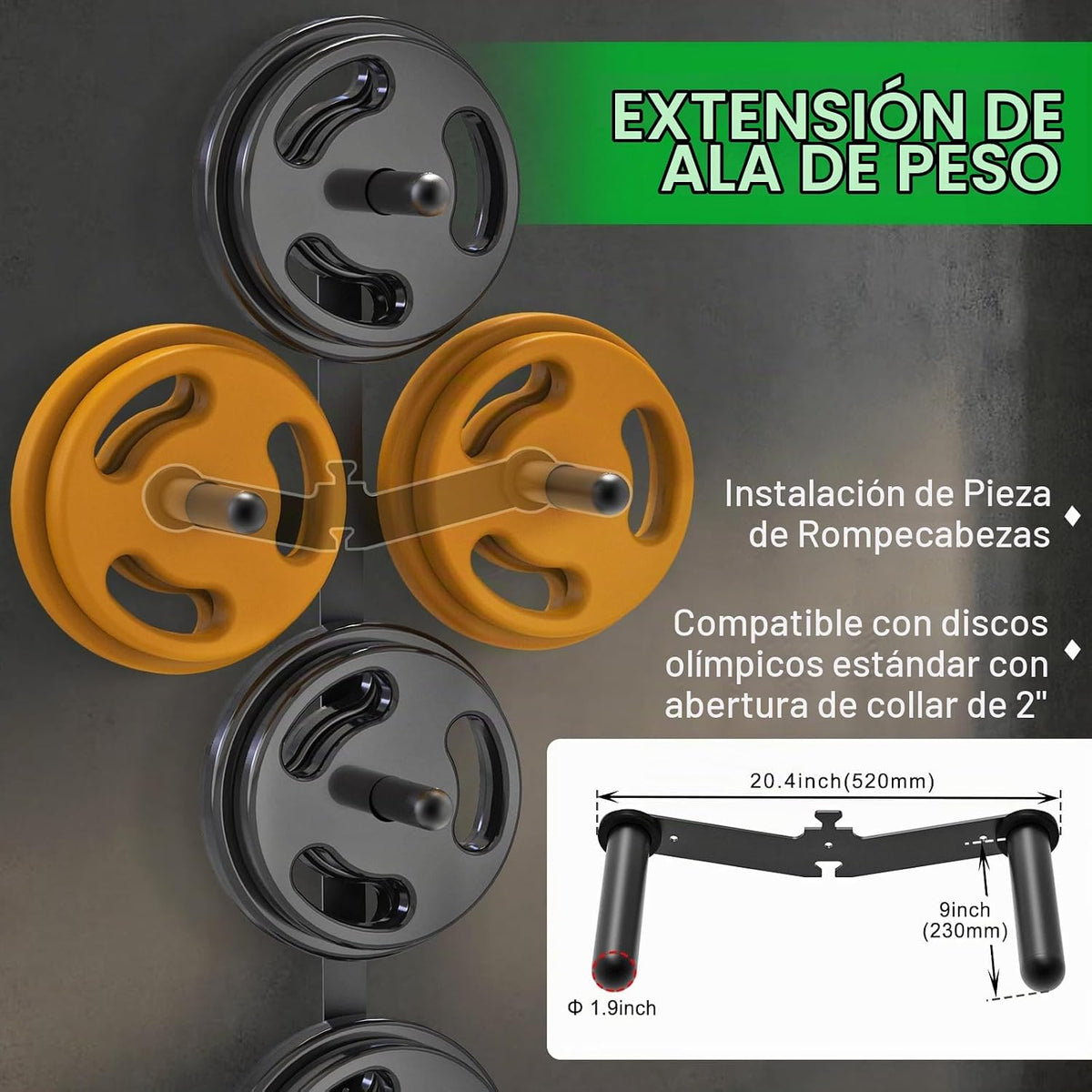 Kipika Estante de Almacenamiento para Discos de Peso - Soporte para...