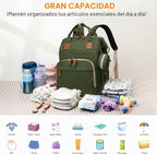 Bolsa de pañales con cambiador, mochila para bebé con cambiador ple...
